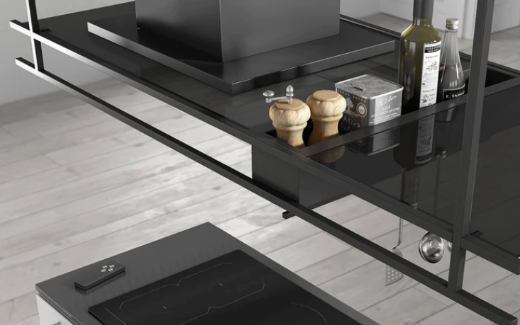 Airforce Frame 140cm Premium Island Designer Cooker Hood - Black