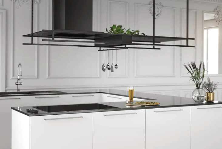 Airforce Frame 140cm Premium Island Designer Cooker Hood - Black