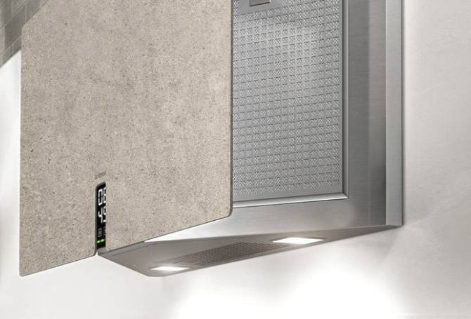 Airforce In Time Gres 83cm Flat Wall Mounted Cooker Hood - Ivory Stone