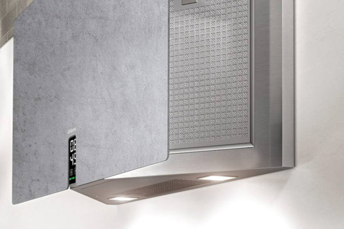 Airforce In Time Gres 83cm Flat Wall Mounted Cooker Hood - Grey Stone