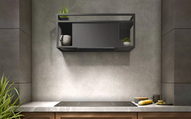 Airforce Q-Bic 120cm Wall Mounted Cooked Hood Anthracite Painted Steel and Glass