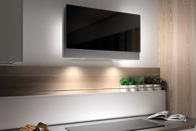 Airforce Vertical Theorem 89cm Wall Mounted Cooker Hood-Black glass