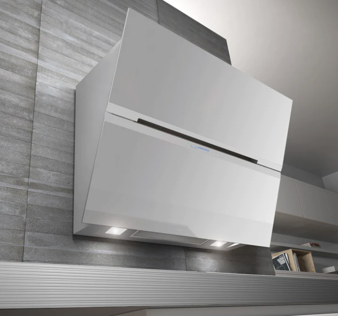 Airforce F179 90cm Wall Mounted Designer Cooker Hood - White Glass