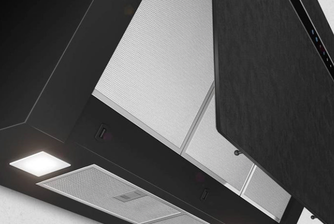 Airforce Gres V15 90cm Flat Wall Mounted Cooker Hood - Black Lime Stone