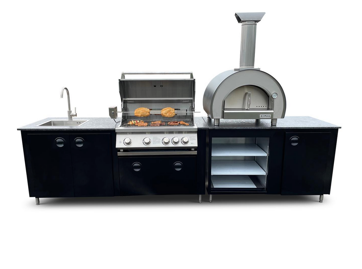 Outdoor kitchen Whistler Burford 4 BBQ & Piccolo Pizza oven