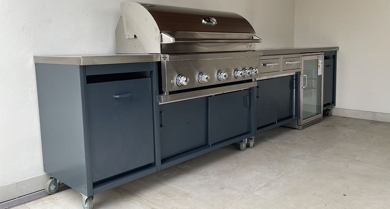 Whistler Burford 5 burner Outdoor kitchen BBQ & Fridge 3.5Meter
