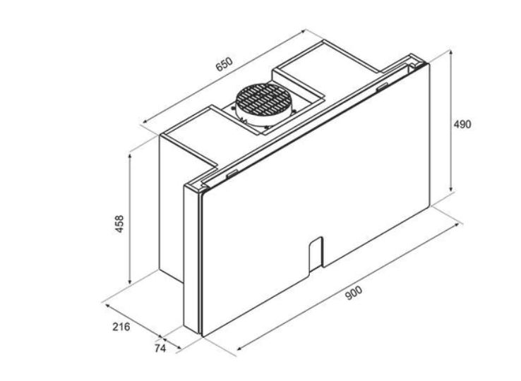 Airforce Fulltime Wall Mounted Cooker Hood 90cm Matte Black Glass