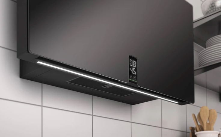 Airforce Fulltime Wall Mounted Cooker Hood 90cm Matte Black Glass