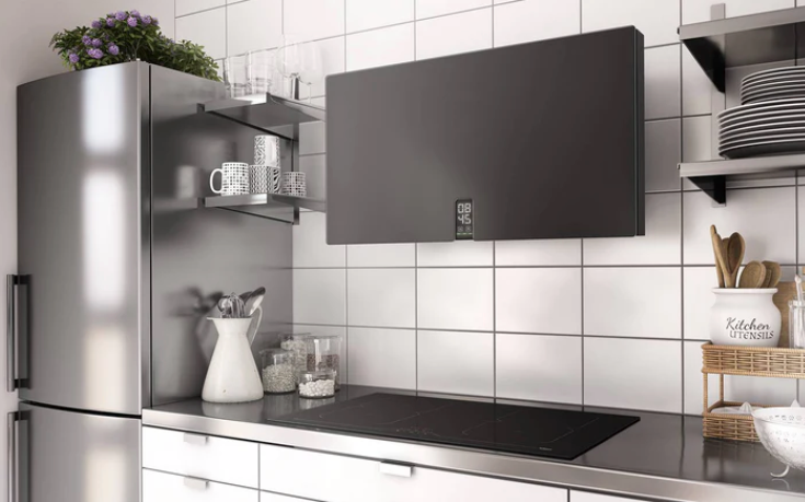 Airforce Fulltime Wall Mounted Cooker Hood 90cm Matte Black Glass