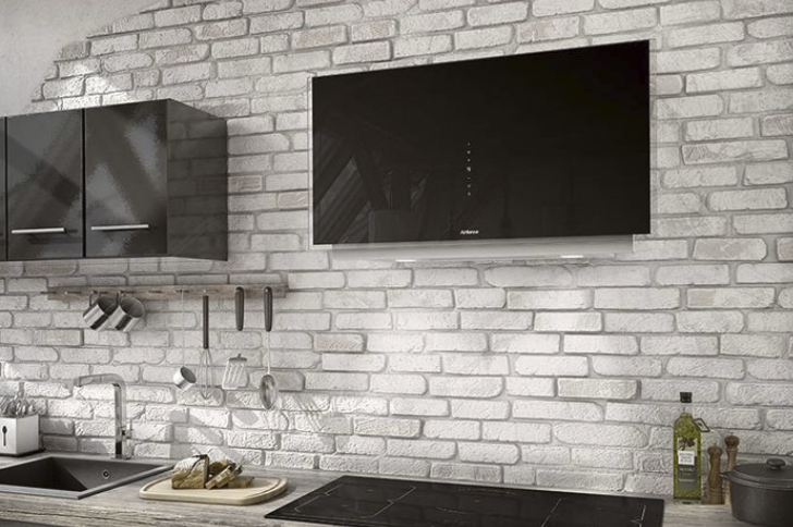 Airforce Vertical Graphite 90cm Wall Mounted Cooker Hood-Black glass