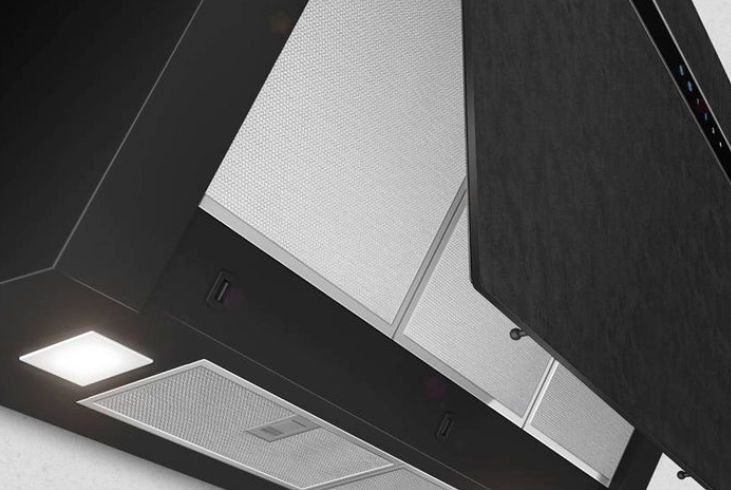 Airforce Gres V15 60cm Flat Wall Mounted Cooker Hood - Black Lime Ceramic Stone