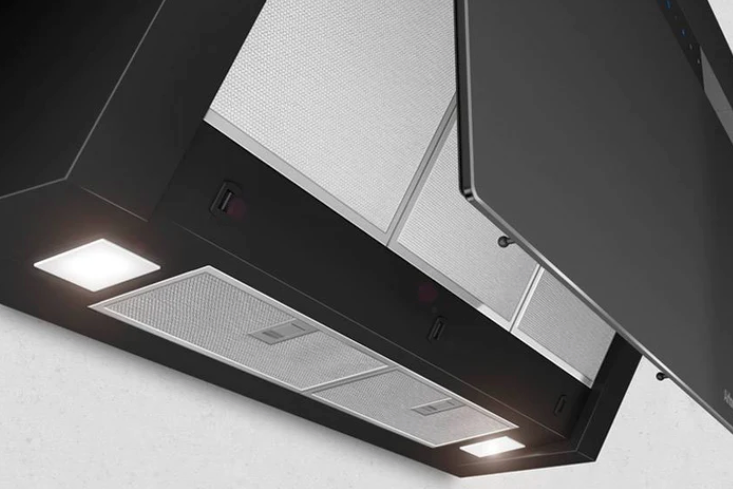 Airforce V4 80cm Flat Wall Mounted Cooker Hood - Black glass