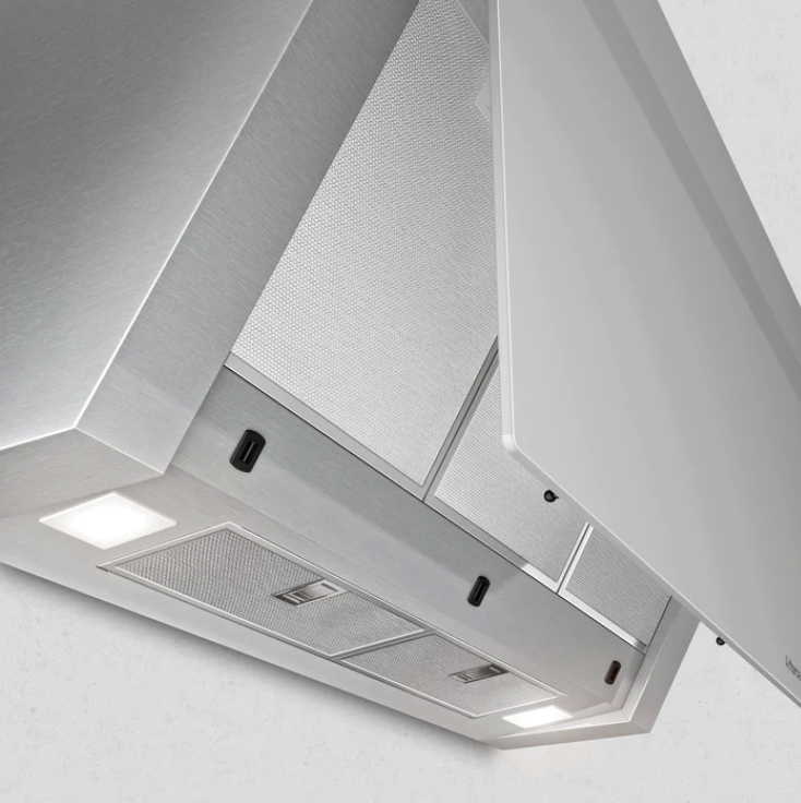 Airforce V4 90cm Angled Wall Mounted Cooker Hood - White glass