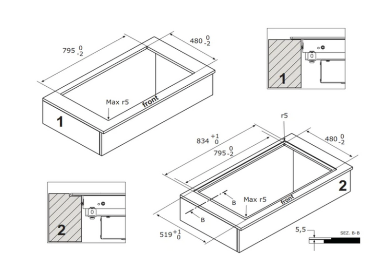 Airforce Aspira Centrale B4 On-Board 83cm Downdraft Induction Hob