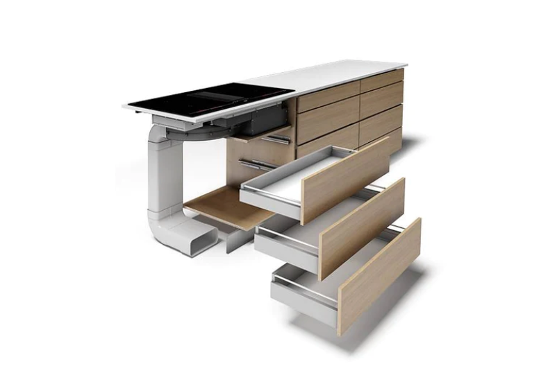 Airforce Aspira Centrale G5 On-Board 90cm Induction Hob with Downdraft Extractor - Black