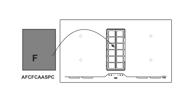 Airforce AFCFCAASPC Charcoal Filter For Aspira Centrale B2 Octa 86cm Downdraft Induction Hob Models