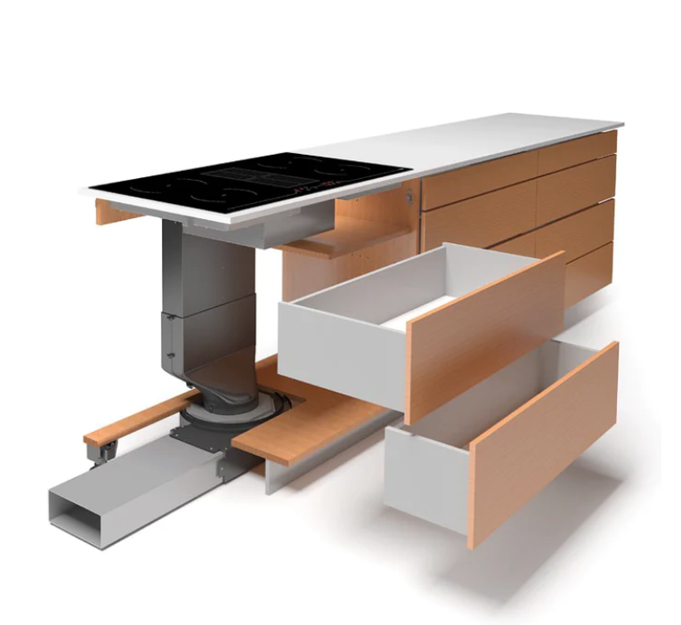 Airforce Aspira Centrale B2 Octa 78cm 4 Zone Induction Hob with Downdraft