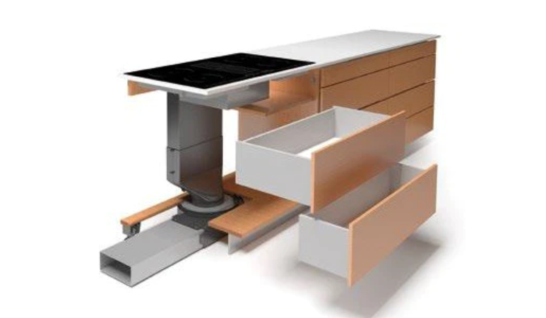 Airforce Aspira Slim G5 Motion 90cm Induction Hob Flex with Rear Downdraft Extraction
