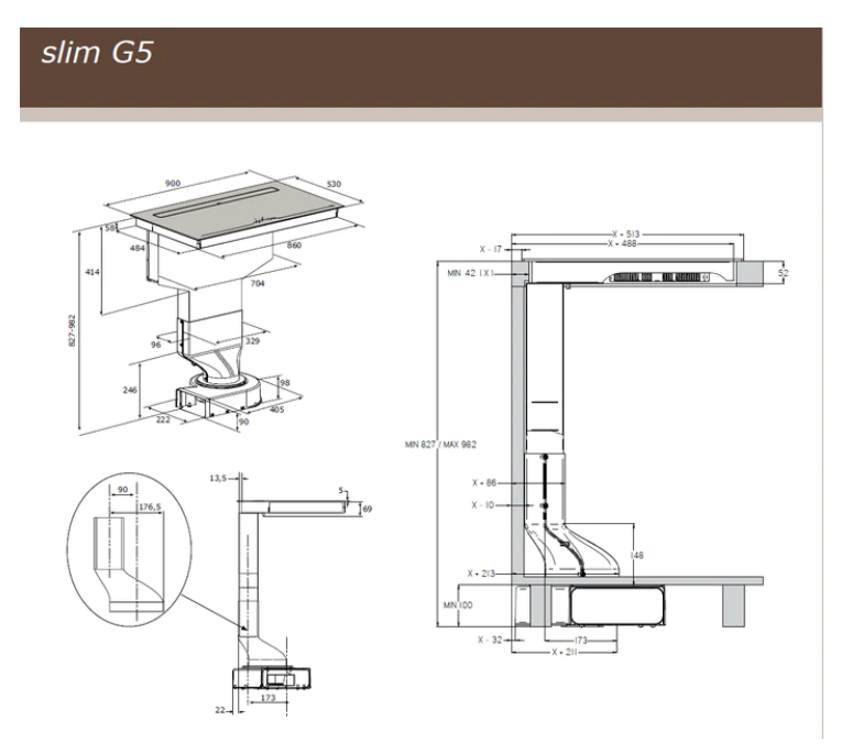 Airforce Aspira Slim G5 Motion 90cm Flex Induction Hob with Integrated Extraction