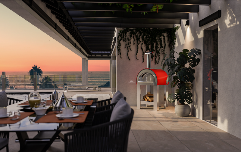 Alpha Pro Piccolo Wood-Fired Pizza Oven Bundle + Cover | Poppy Red