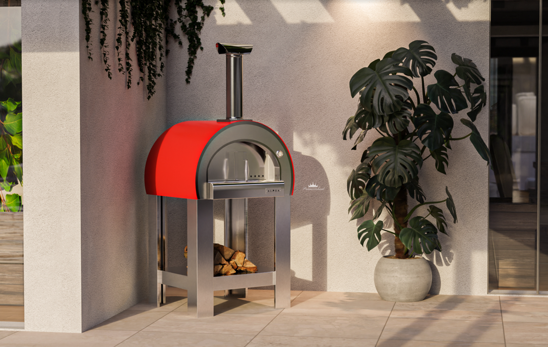 Piccolo Pizza Oven & Trolley- Poppy Red