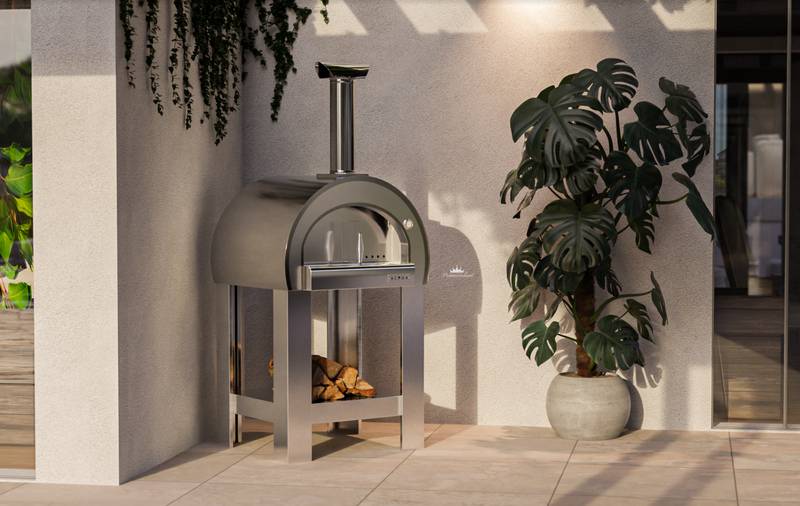 Alpha Pro Piccolo Wood-Fired Pizza Oven Bundle + Cover | Stainless Steel