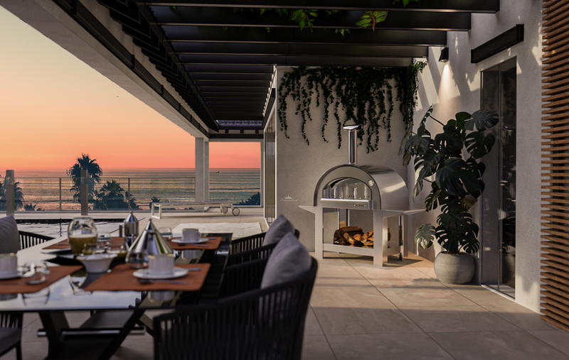 Alpha Pro Grande Wood-Fired Pizza Oven Bundle + Cover | Stainless Steel