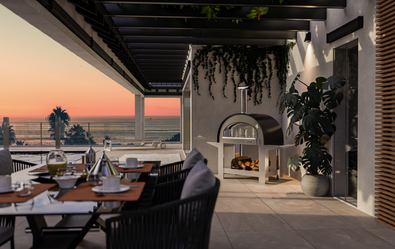 Alpha Pro Grande Wood-Fired Pizza Oven Bundle + Cover | Black