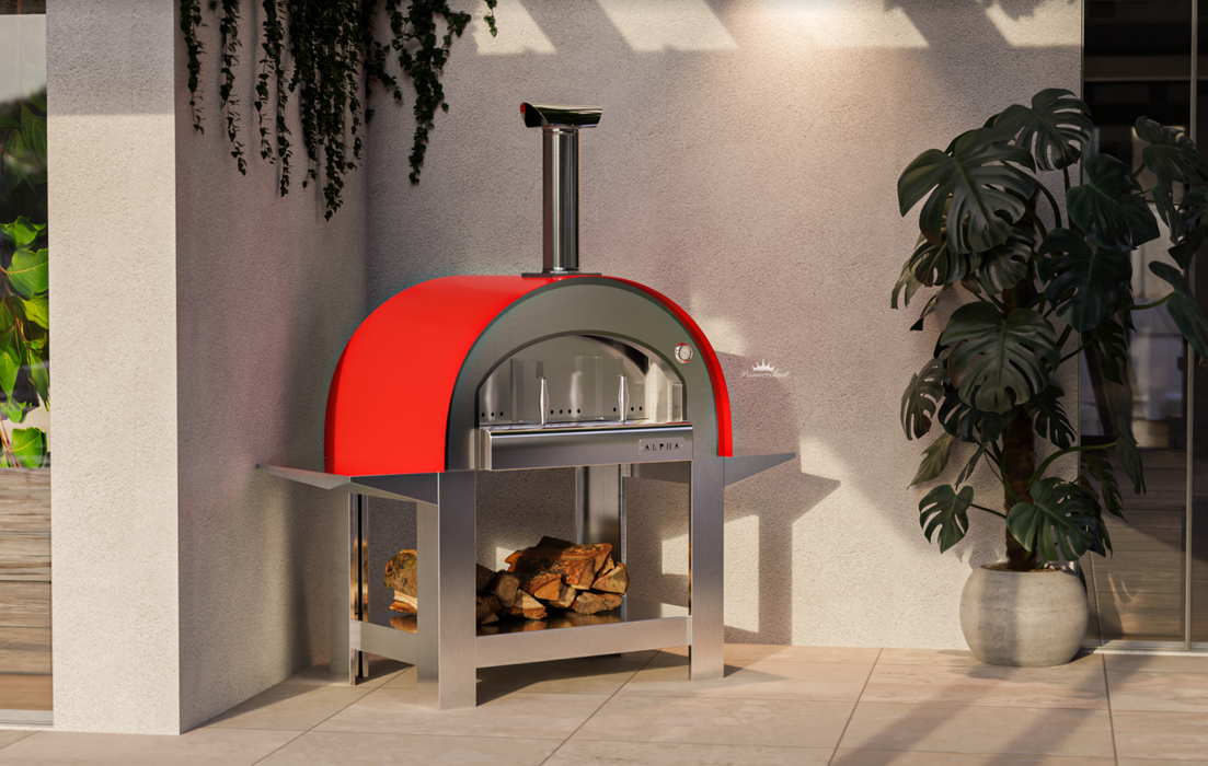 Grande Pizza Oven & Trolley - Poppy Red