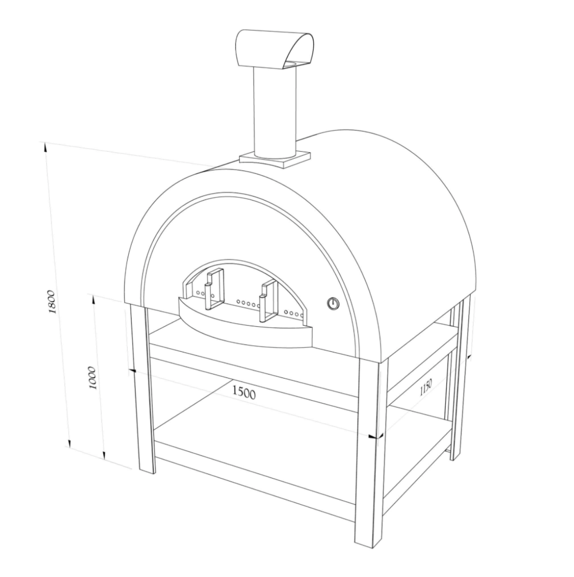 Titano Pizza Oven Built in Residential & Commercial - Anthracite