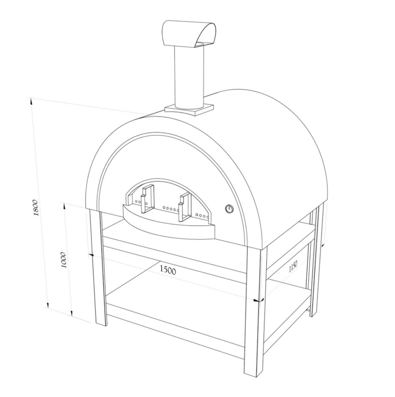 Titano Pizza Oven + Trolley Residential & Commercial - Teal