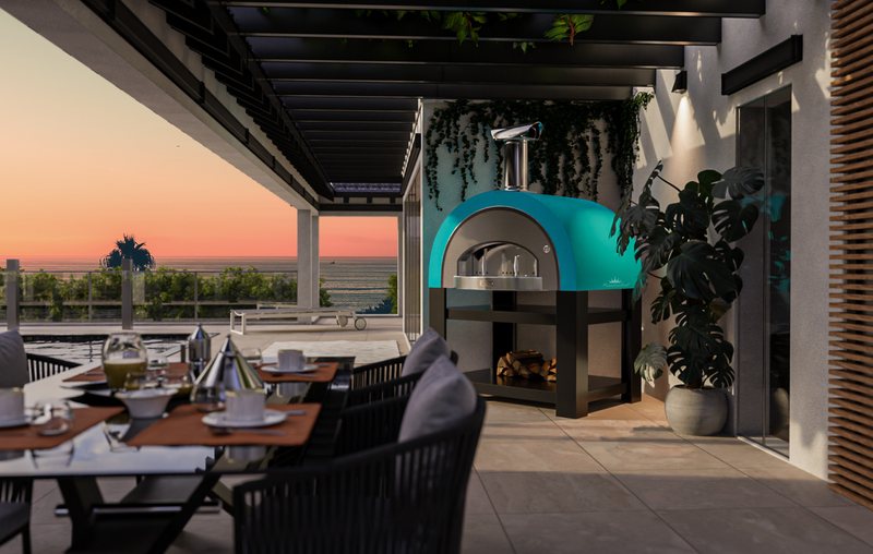 Titano Pizza Oven + Trolley Residential & Commercial - Teal