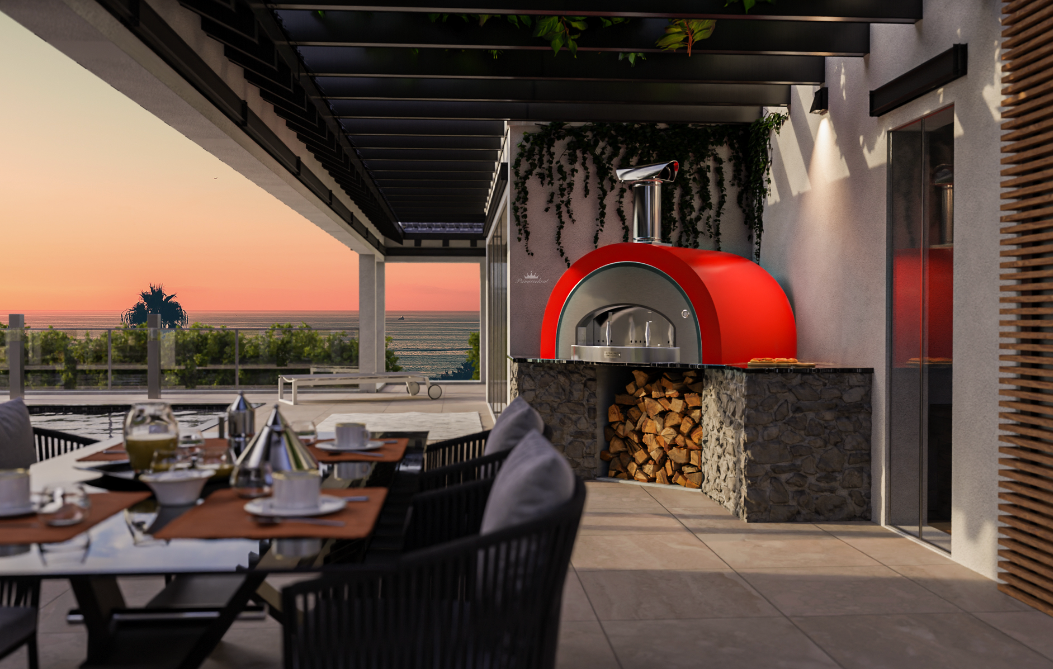 Titano Pizza Oven Built in Residential & Commercial - Poppy Red