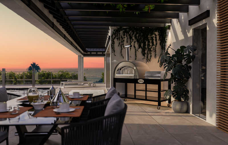 Alpha Pro Fumoso Grande Pizza Oven & Grill Set Bundle + Cover | Antique Silver