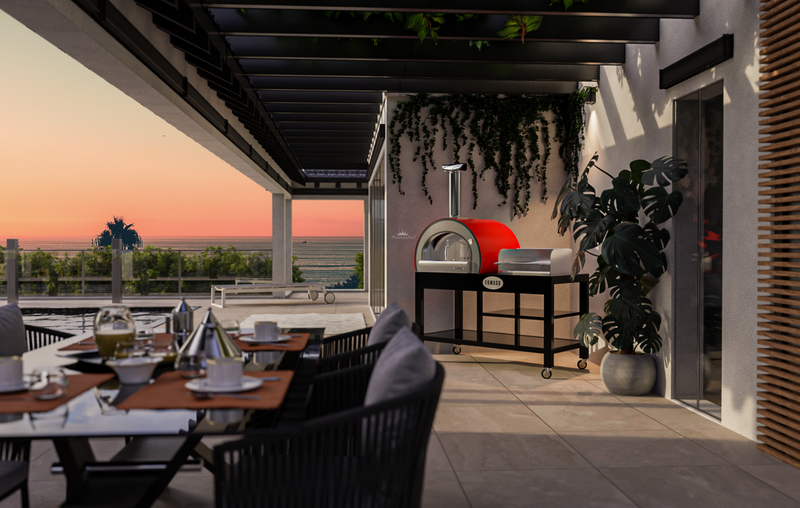 Fumoso Piccolo Pizza Oven & Grill Set - Poppy Red