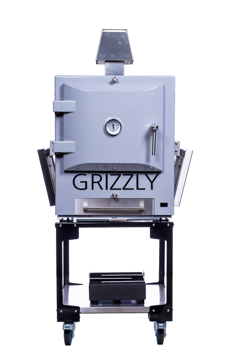 Grizzly Commercial Charcoal Oven and Smoker Grill Complete including Stand & Cover - Grey