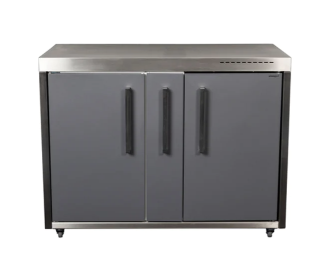 Elfin Compact MO 120A Outdoor Kitchen - With a fridge On The Right - Slate Grey