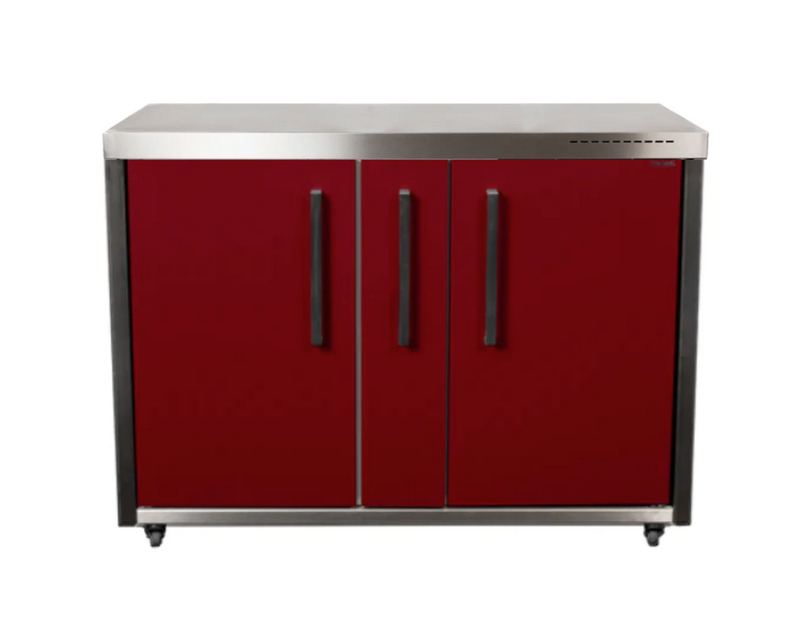 Elfin Compact MO 120A Outdoor Kitchen - With a fridge On The Right - Claret