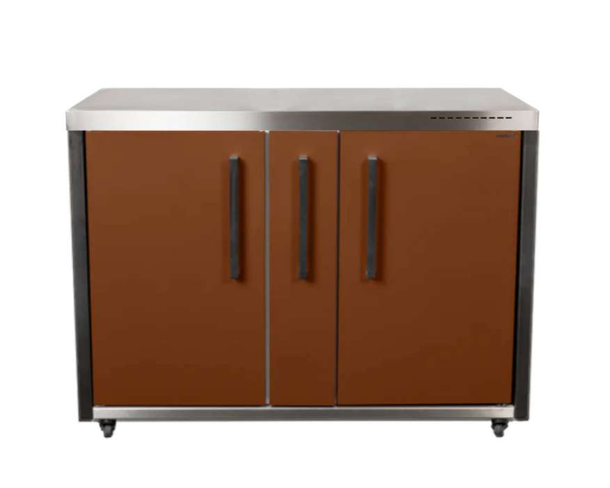 Elfin Compact MO 120A Outdoor Kitchen - With a fridge On The Right - Lava Brown