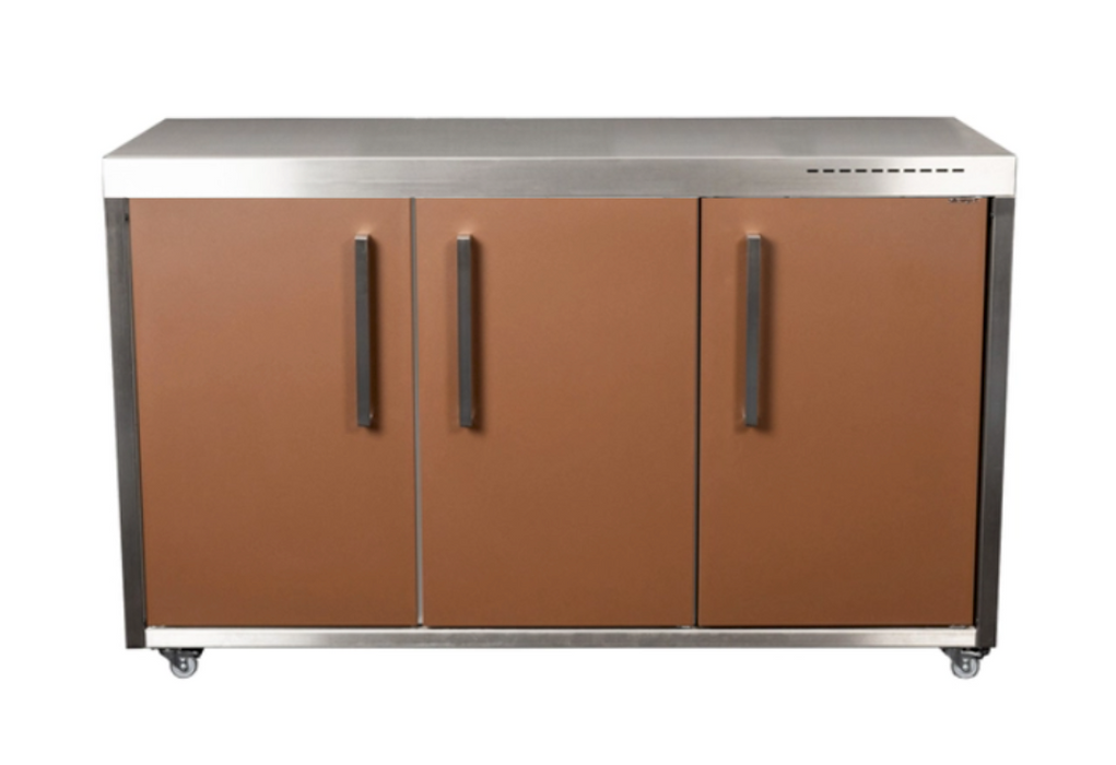 Elfin Compact MO 150 Outdoor Kitchen - With Fridge on the Left - Lava Brown
