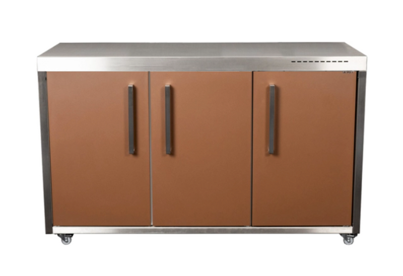 Elfin Compact MO 150 Outdoor Kitchen - With Fridge on the Right - Lava Brown
