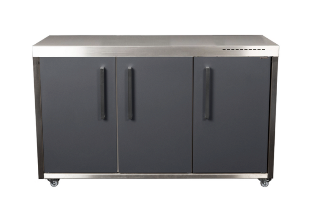 Elfin Compact MO 150 Outdoor Kitchen - With Fridge on the Right - Slate Grey