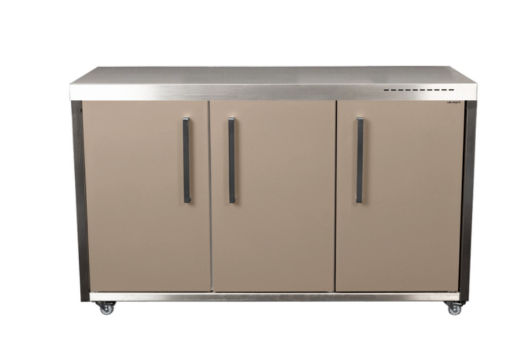 Elfin Compact MO 150 Outdoor Kitchen - With Fridge on the Right - Sand