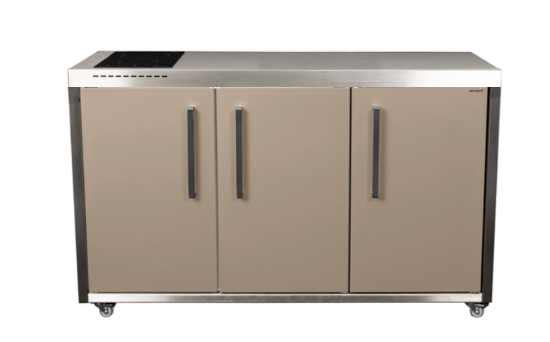 Elfin Compact MO 150 Outdoor Kitchen - With Hob on the Left & Fridge on the Left - Sand