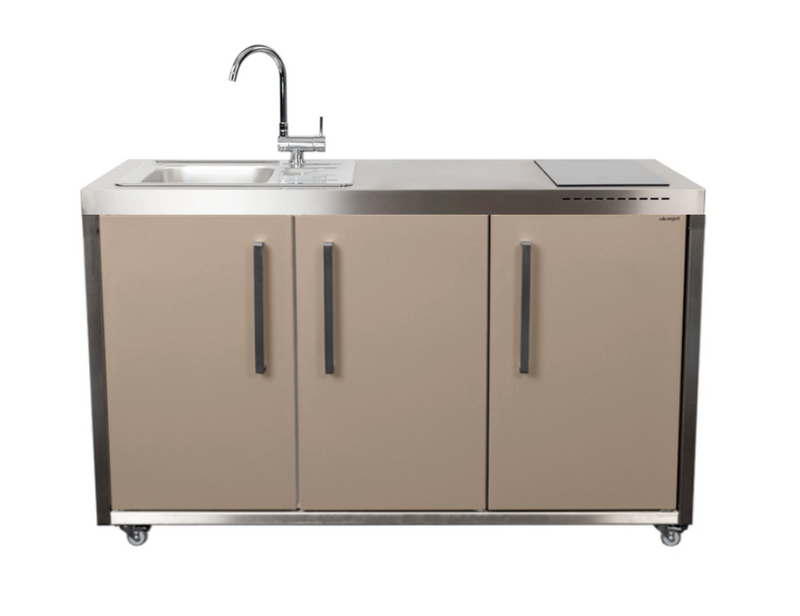 Elfin Compact MO 150 Outdoor Kitchen - With Sink on the Left - Sand