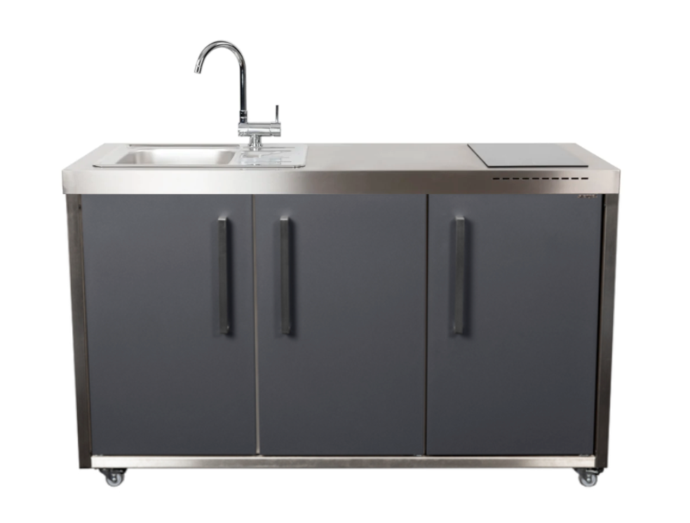 Elfin Compact MO 150 Outdoor Kitchen - With Sink on the Left & Fridge ...