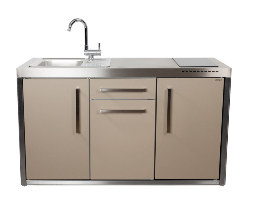 Elfin Compact MO 150S Outdoor Kitchen  - With Sink on the Left & Hob on the Right - Sand