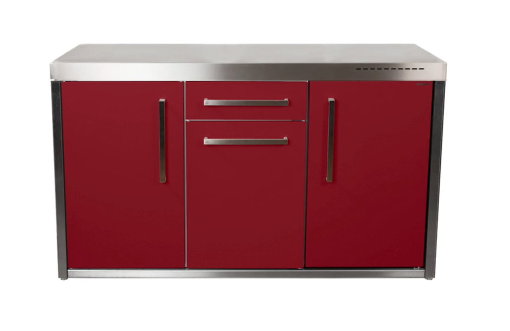 Elfin Compact MO 150S Outdoor Kitchen  - With Fridge On the Left - Claret