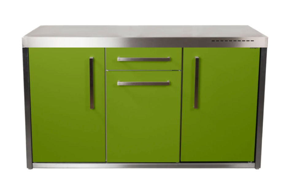 Elfin Compact MO 150S Outdoor Kitchen  - With Fridge On the Right - Apple Green