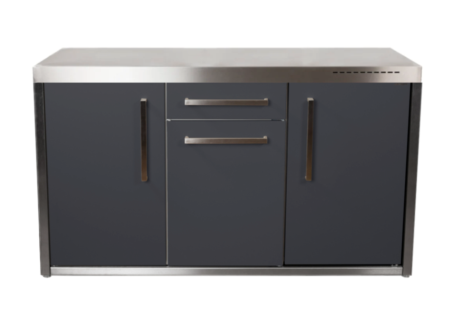 Elfin Compact MO 150S Outdoor Kitchen  - With Fridge On the Right - Slate Grey